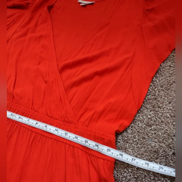 Knox Rose Women Dress Large Red Orange Tiered Ruffle Maxi Large - Picture 4 of 7